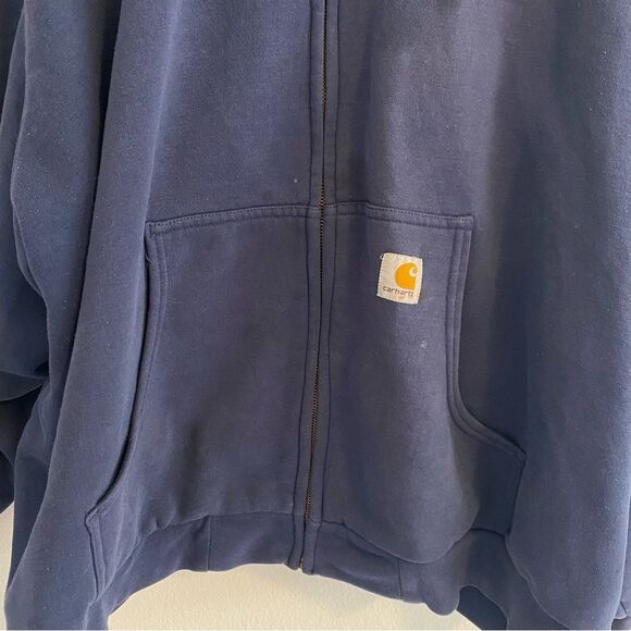 Carhartt Blue Hooded Jacket Mens 4XL - Picture 5 of 12